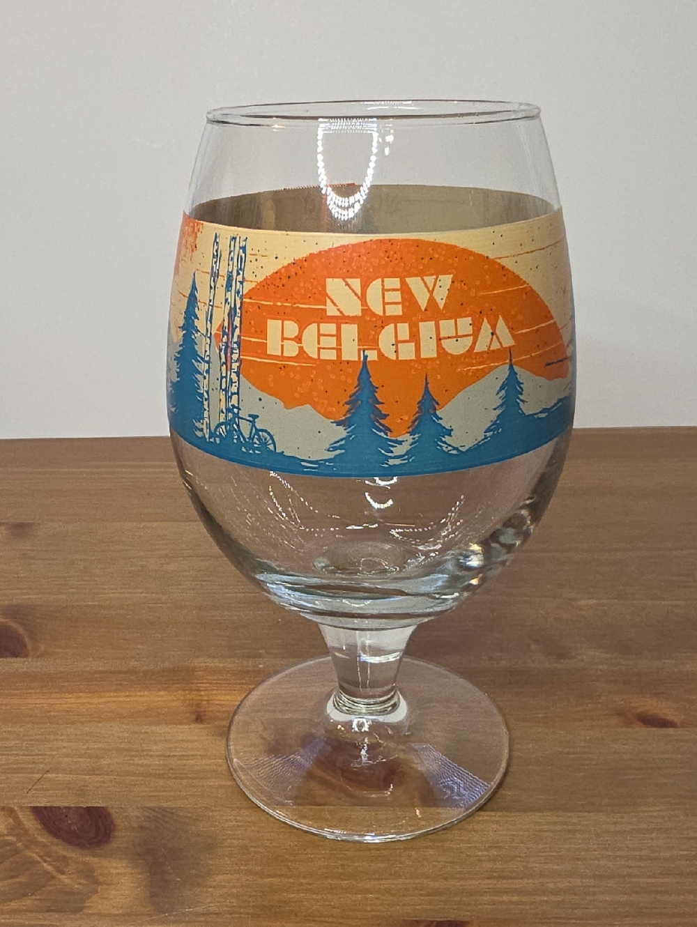 New Belgium Scenic Logo Stemmed Beer Glass - Artful Globe Series 2019